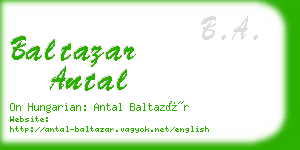 baltazar antal business card